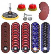 75 Parça Spiral Taşlama Cırt Zımpara İnox Metal Kesici Flap Disk - 1