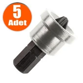 Şapkalı Alçıpan Vidalama Bits Ucu 25 mm Yıldız PH2 S2 Çeliği Uç (5 ADET) thumbnail 1