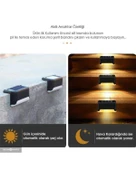 2 Adet Köşebent Merdiven Veranda Solar Güneş Enerjili Bahçe Led Lamba Dekor Bahçe Aydınlatma - 7