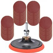 42 PARÇA 115 Mm Cırt Zımpara Seti + Matkap Aparatı - 1