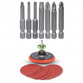 Cırt Zımpara + Matkap Bits Ucu Uç Vidalama Seti 115 mm 27 PARÇA - 2