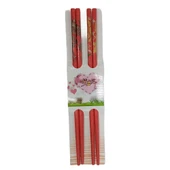 Chopstick Yemek Çubuğu Haşi Kırmızı 2 Çift Orijinal Desenli - 1