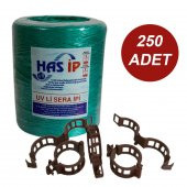 HAS SERA İPİ VE BİTKİ KLİPSİ FİDE BAĞLAMA İPİ 250 ADET HER BİTKİYLE UYUMLU BİTKİ KLİPSİ - 1