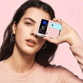Samsung Galaxy Z Flip 3 Katlanır 2 Renkli Parmak Tutuculu Deri+Silikon Kılıf - 9