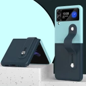 Samsung Galaxy Z Flip 3 Katlanır 2 Renkli Parmak Tutuculu Deri+Silikon Kılıf - 1