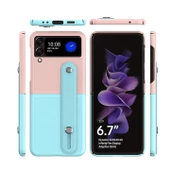 Samsung Galaxy Z Flip 3 Katlanır 2 Renkli Parmak Tutuculu Deri+Silikon Kılıf - 6