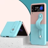 Samsung Galaxy Z Flip 3 Katlanır 2 Renkli Parmak Tutuculu Deri+Silikon Kılıf - 8