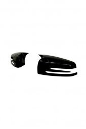 Mercedes Benz için W176 W246 W204 W212 W221 C117 X204 X156 Batman Yarasa  ayna kapağı piano black - 5