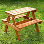MANDU Ahşap Çocuk Piknik Masası (FINDIK RENGİ) - 2