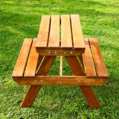 MANDU Ahşap Çocuk Piknik Masası (FINDIK RENGİ) - 3
