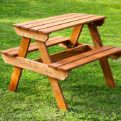 MANDU Ahşap Çocuk Piknik Masası (FINDIK RENGİ) - 4