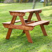 MANDU Ahşap Çocuk Piknik Masası (FINDIK RENGİ) - 6