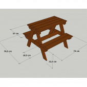 MANDU Ahşap Çocuk Piknik Masası (FINDIK RENGİ) - 7