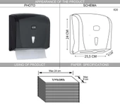 Omnipazar Vialli K20B Z Katlı Kağıt Havlu Dispenseri 200'lü Siyah - 2