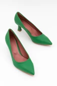 Kandy Yeşil Stiletto Kısa Kadeh Topuklu Ayakkabı - 4