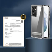 Galaxy S21 Ultra Kılıf Standlı Şeffaf Silikon Zore L-Stand Kılıf thumbnail 8