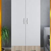 Ünüvar Konsept Emre 2 Kapaklı Çekmeceli Askılı Raflı Bölmeli Gardırop thumbnail 1