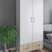 Ünüvar Konsept Emre 2 Kapaklı Çekmeceli Askılı Raflı Bölmeli Gardırop thumbnail 2