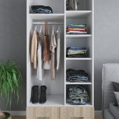 Ünüvar Konsept Emre 2 Kapaklı Çekmeceli Askılı Raflı Bölmeli Gardırop thumbnail 4