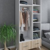 Ünüvar Konsept Emre 2 Kapaklı Çekmeceli Askılı Raflı Bölmeli Gardırop thumbnail 5