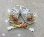 Lohusa Terlik Taç Anne Bebek Takımı Pudra Kuru Çicek Taç - 2