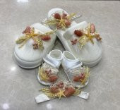 Lohusa Terlik Taç Anne Bebek Takımı Pudra Kuru Çicek Taç - 3