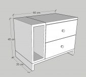 Ünüvar Konsept Fatih İki Çekmeceli Tek Raflı Modern Komodin (Ceviz -Beyaz) thumbnail 5