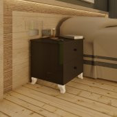 Ünüvar Konsept Emre İki Çekmeceli Lüx Komodin Siyah thumbnail 4