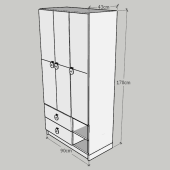 Ünüvar Konsept Emre 3 Kapaklı 2 Çekmeceli GarKrem thumbnail 5