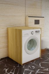 Çamaşır Makinesi Alt Dolabı - Meşe - 1