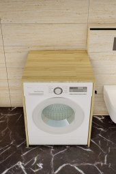 Çamaşır Makinesi Alt Dolabı - Meşe - 2