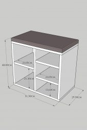 Ayakkabılık Beş Raflı Puflu - Ceviz - 5