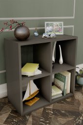 Ünüvar Konsept Cube Dösrt Raflı Kitaplık Antrasit thumbnail 1