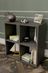 Ünüvar Konsept Cube Dösrt Raflı Kitaplık Antrasit thumbnail 3