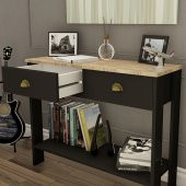Meşe Tabla Siyah  Retro Serisi Çift Çekmeceli Dresuar - 2