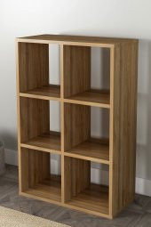 Cube  6 Raflı Kitaplık Large Yerli Ceviz - 4