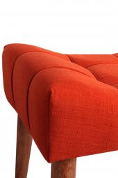 Ünüvar Konsept Puf & Benç 45x60-Ahşap Ayak Silenebilir Kumaş Turuncu K1 thumbnail 2