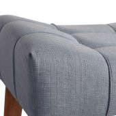 Ünüvar Konsept Puf & Benç 45x60-Ahşap Ayak Silenebilir Kumaş Gri K1 - 2