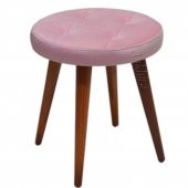 Ankhira TABURE 3 AHŞAP AYAK-METAL APARATLI SİLENEBİLİR KUMAŞ  PEMBE - 1