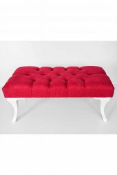 Bensimo Mobilya Puf & Benç 45x90-Pls Ayak Silenebilir Kumaş Kırmızı K1 - 1