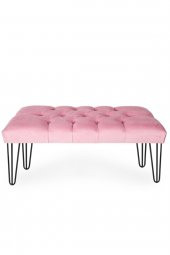 Westface Puf & Benç 45*90-Metal Siyah Ayak Silenebilir Kumaş Pembe K1 - 1