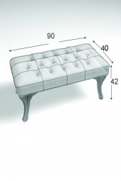Puffy Home Puf & Benç 45*90-Pls Ayak Silenebilir Kumaş Siyah K1 - 2