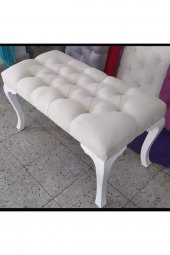 Özmodaçeyiz Puf & Benç 4590-Pls Ayak Silenebilir Kumaş Krem K1 - 1