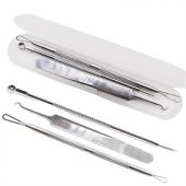 BUFFER® Paslanmaz Çelik Siyah Nokta Sivilce ve Akne Temizleyici Set 3lü Kit - 1