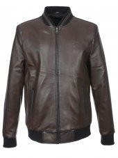 Klasik ve Spor Kolej Model Deri Mont Fındık Renk - 11