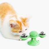 Pet Malzemeleri Vantuzlu Fırıldak Toplu Dönen Şeffaf Depo Tasarım İnteraktif Kedi Oyuncağı - 1