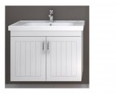 Turkuaz Frame Etajerli Lavabo 80x45 cm ve Lotus 80 Alt Modülü - 1
