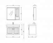 Turkuaz Frame Etajerli Lavabo 80x45 cm ve Lotus 80 Alt Modülü - 3