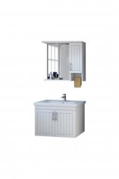 Denko Lotus 80 cm MDF Üzeri Lake Banyo Takımı ve Boy Dolabı - 2