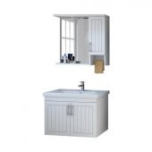 Denko Lotus 80 cm MDF, Lake Banyo Dolabı Takımı - 2